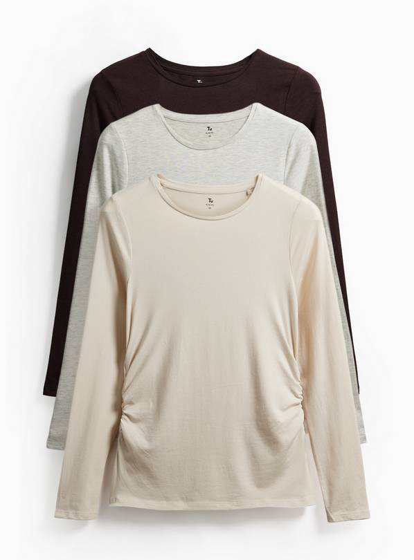 3 Pack Long Sleeve Ruched Side Tops 12